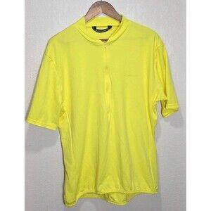 Performance Cycling Jersey Adult 2XL XXL Yellow 1/2 Zip Polyester Rear Pockets